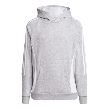 ADIDAS Tiro 24 Kids Sweat Hoodie (medium grey heather/white) - Front View