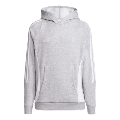 ADIDAS Tiro 24 Kids Sweat Hoodie (medium grey heather/white) - Front View