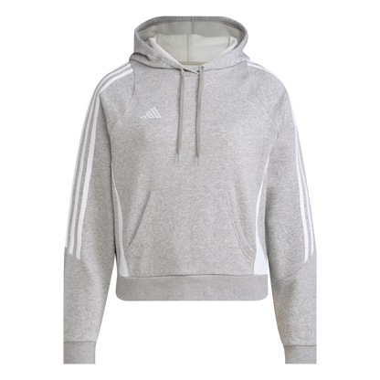 ADIDAS Tiro 24 Sweat Hoodie Damen (medium grey heather/white) - Front View