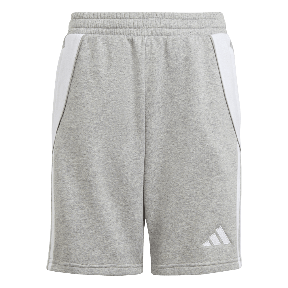 ADIDAS Tiro 24 Kids Sweat Shorts (medium grey heather/white) - Front View