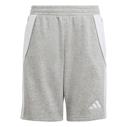 ADIDAS Tiro 24 Kids Sweat Shorts (medium grey heather/white) - Front View