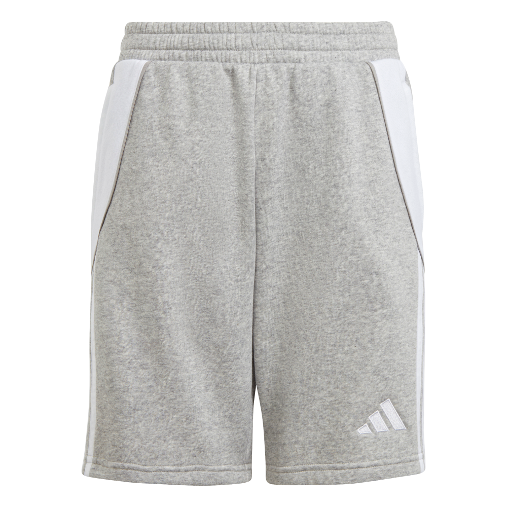 ADIDAS Tiro 24 Kids Sweat Shorts (medium grey heather/white) - Front View