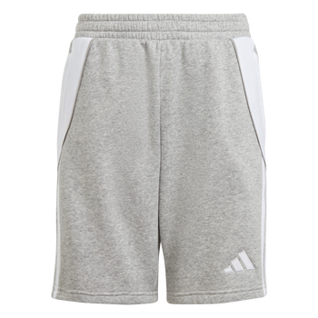 ADIDAS Tiro 24 Kids Sweat Shorts (medium grey heather/white) - Front View
