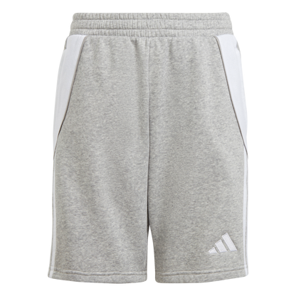 ADIDAS Tiro 24 Kids Sweat Shorts (medium grey heather/white) - Front View