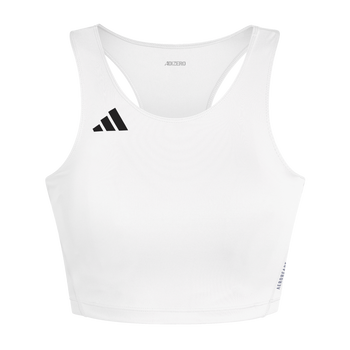 ADIDAS Adizero Essentials Running Crop-Top Damen (white) - Front View