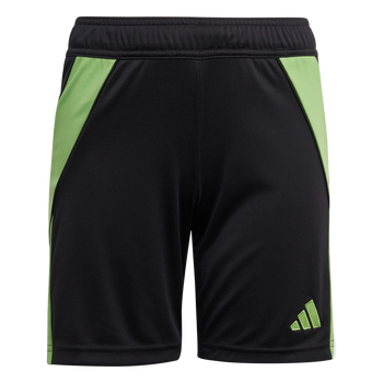 ADIDAS Tiro 24 Kids Shorts (BLACK/semi lucid lime) - Front View