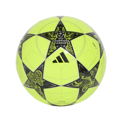 ADIDAS Ucl Club 25/26 League Stage Ball (solar yellow/black/silver met.) - Front Center View
