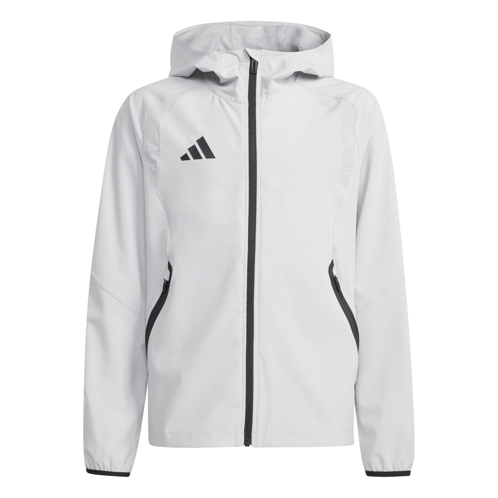 ADIDAS Tiro Travel Kids Windbreaker (team light grey/black) - Front Center View