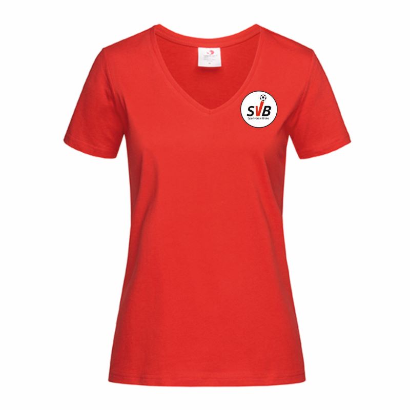 SV Brake Fan - T-Shirt V-Ausschnitt Damen rot