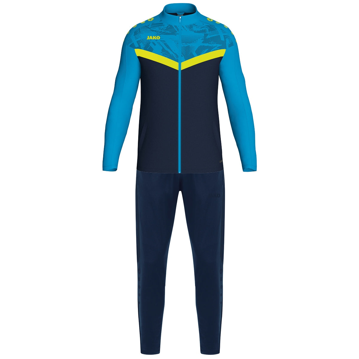 JAKO Polyesteranzug Iconic (marine/JAKO blau/neongelb)