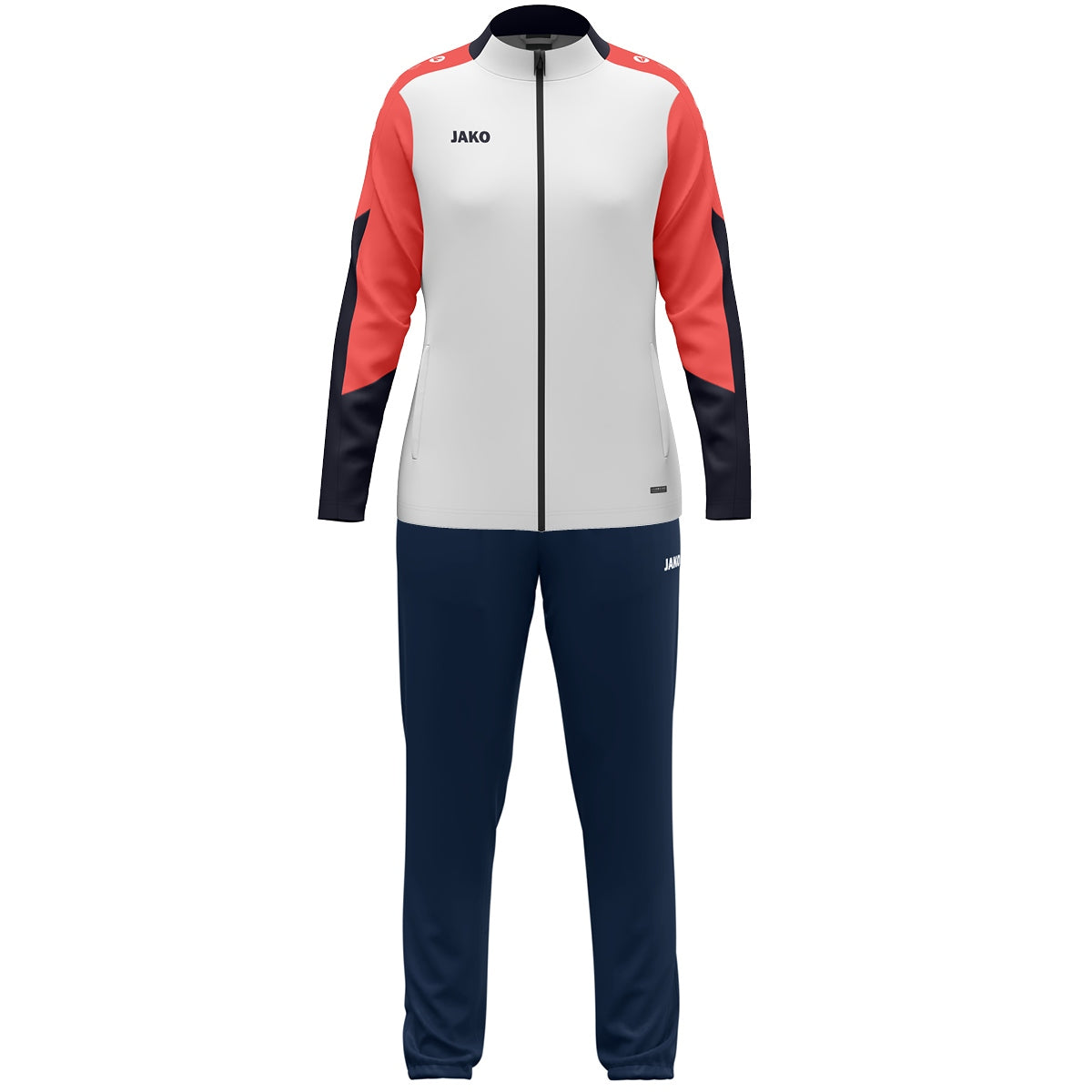 JAKO Polyesteranzug Dynamic Damen (weiß/coral/marine)