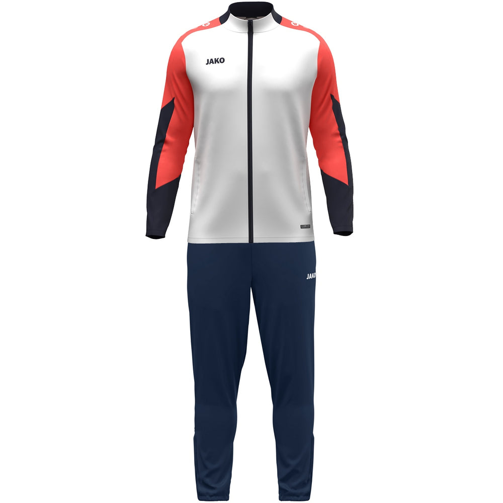 JAKO Polyesteranzug Dynamic (weiß/coral/marine)
