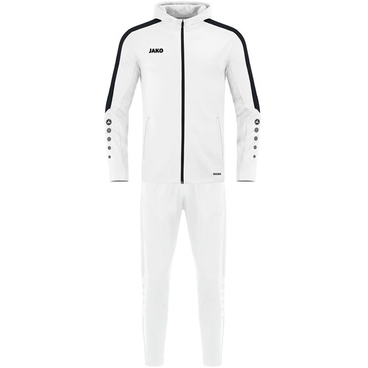 JAKO Trainingsanzug Polyester Power mit Kapuze (weiß)