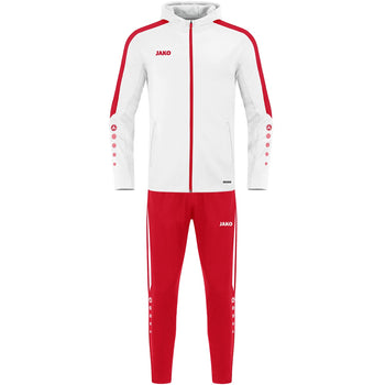 JAKO Trainingsanzug Polyester Power mit Kapuze (weiß/rot)