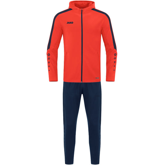 JAKO Trainingsanzug Polyester Power mit Kapuze (flame/marine)