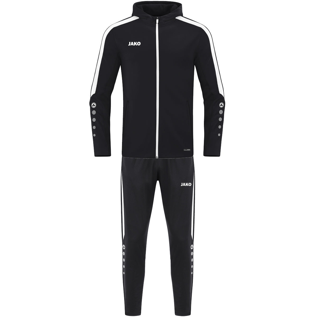 JAKO Trainingsanzug Polyester Power mit Kapuze (schwarz)