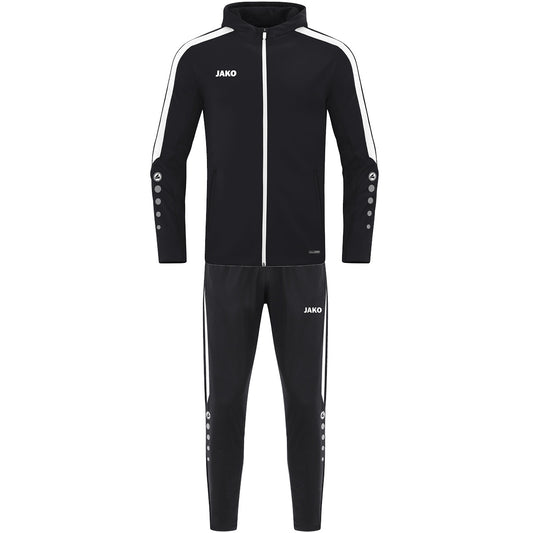 JAKO Trainingsanzug Polyester Power mit Kapuze (schwarz)