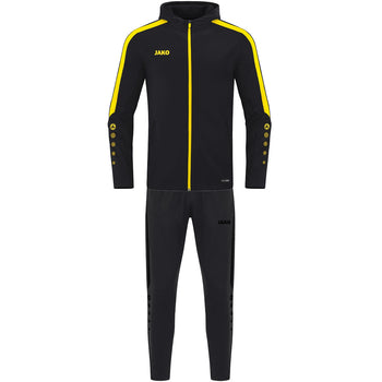 JAKO Trainingsanzug Polyester Power mit Kapuze (schwarz/citro)
