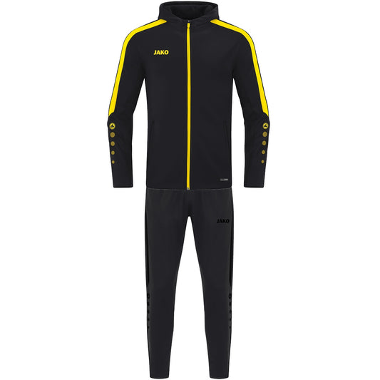 JAKO Trainingsanzug Polyester Power mit Kapuze (schwarz/citro)