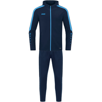 JAKO Trainingsanzug Polyester Power mit Kapuze (marine/skyblue)