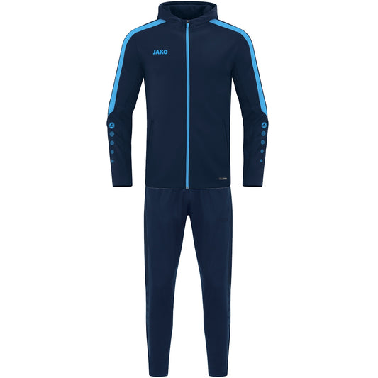 JAKO Trainingsanzug Polyester Power mit Kapuze (marine/skyblue)