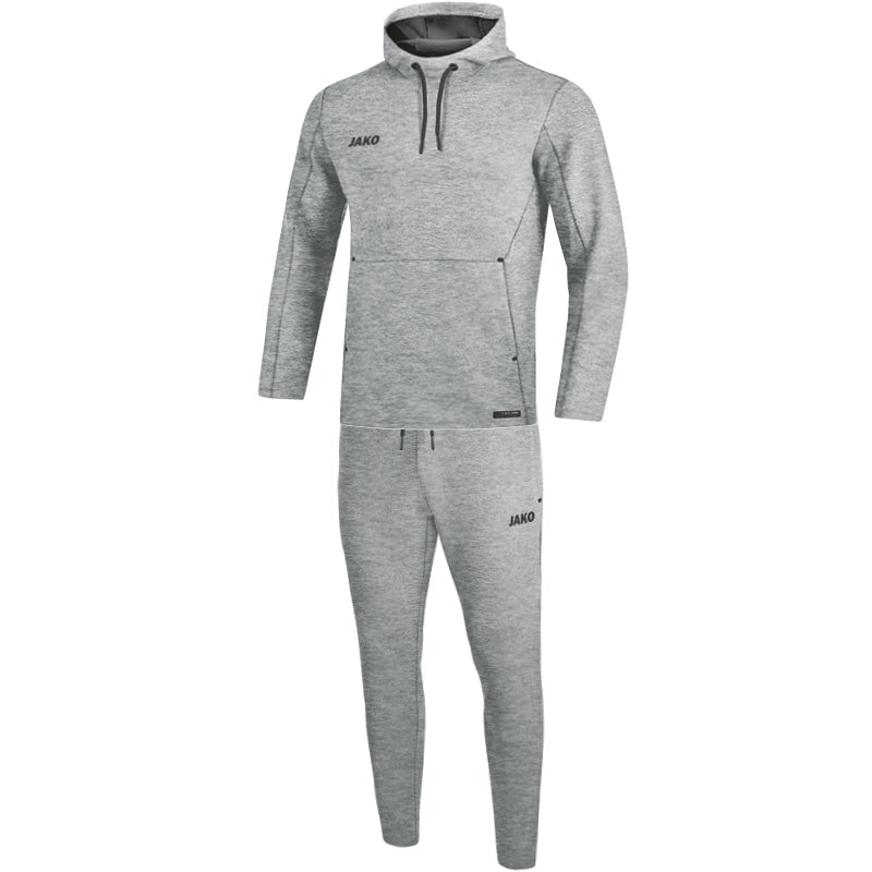 JAKO Jogginganzug Premium Basics mit Kapuzensweat Unisex Grau
