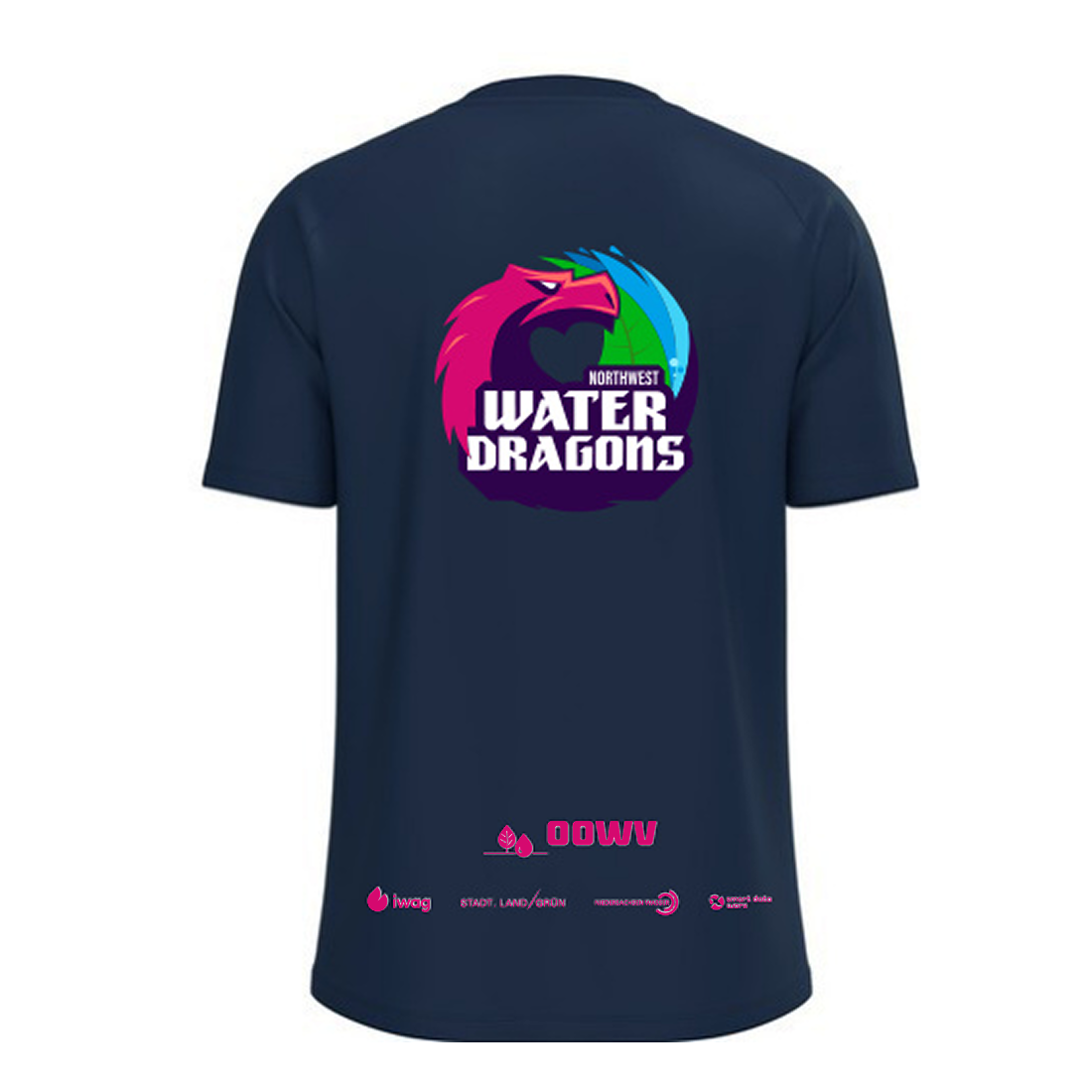 OOWV T-Shirt One Cotton Unisex Blau (6101-900, Monogram:Pink)