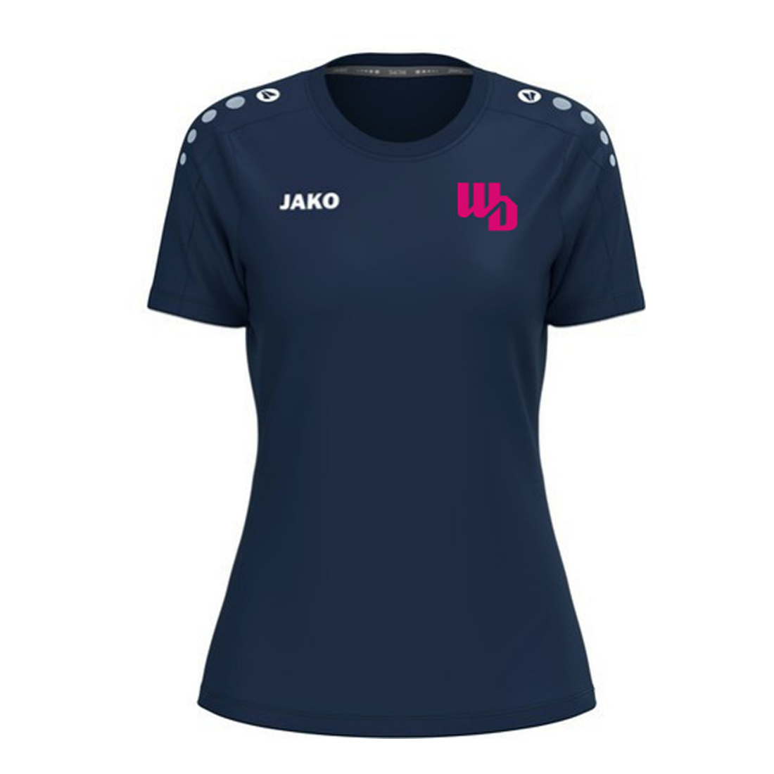 OOWV T-Shirt One Cotton Damen Blau (6101D-900, Monogram:Pink)