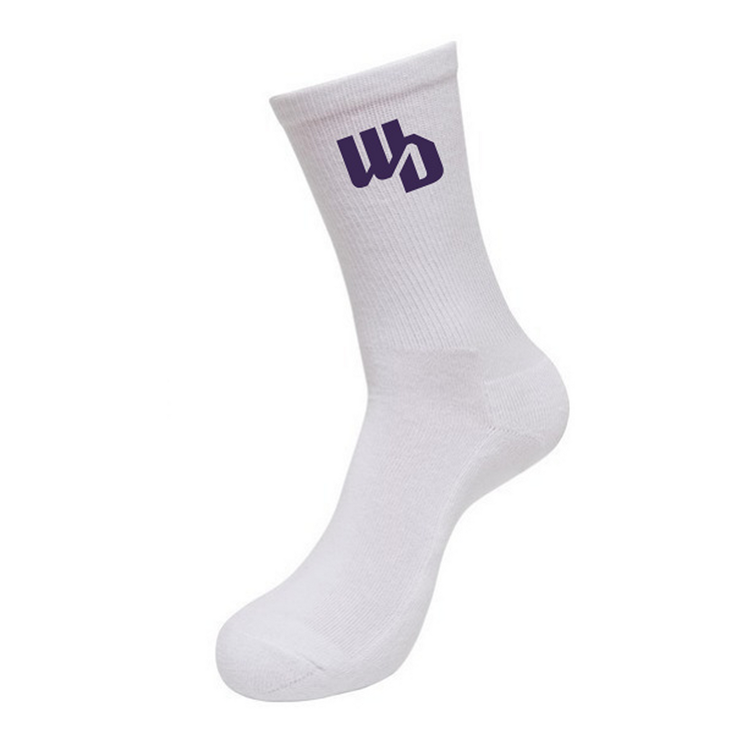 OOWV Socken Weiß (BY201, Monogram: Lila)