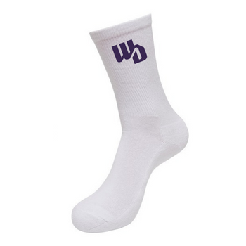 OOWV Socken Weiß (BY201, Monogram: Lila)