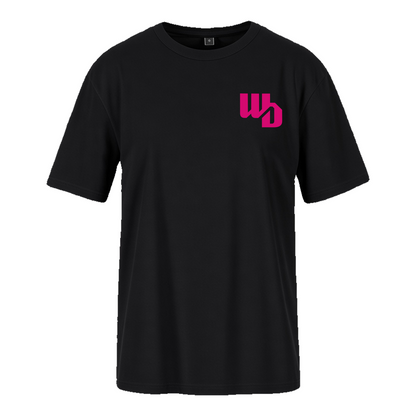 OOWV T-Shirt Damen Schwarz (BY211, Monogram: Pink)