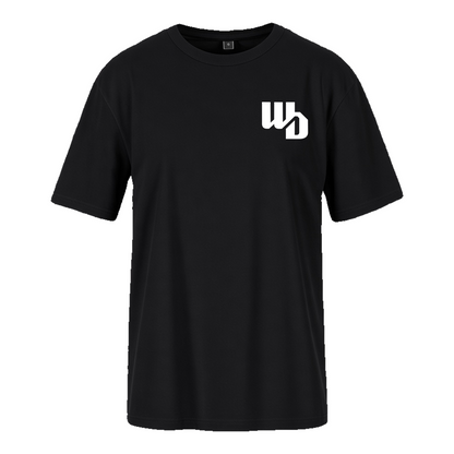 OOWV T-Shirt Damen Schwarz (BY211, Monogram: Weiß)