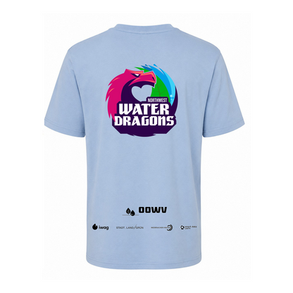 OOWV T-Shirt Damen Blau (BY211, Monogram: Schwarz)