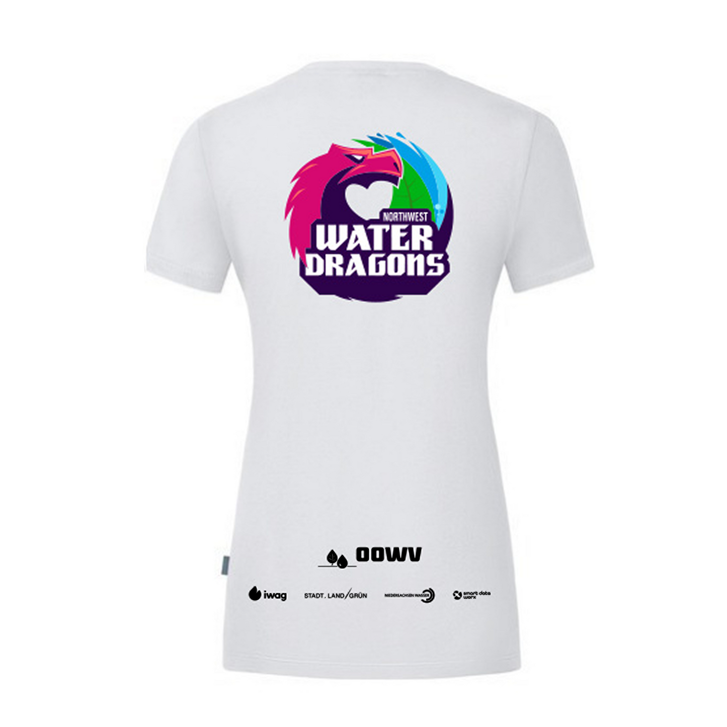 OOWV T-Shirt Damen Weiß (C6120D-000, Monogram: Schwarz)