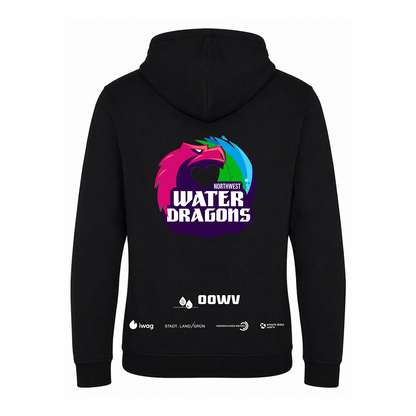 OOWV Hoodie Unisex Schwarz (JH101, Monogram:Weiß)