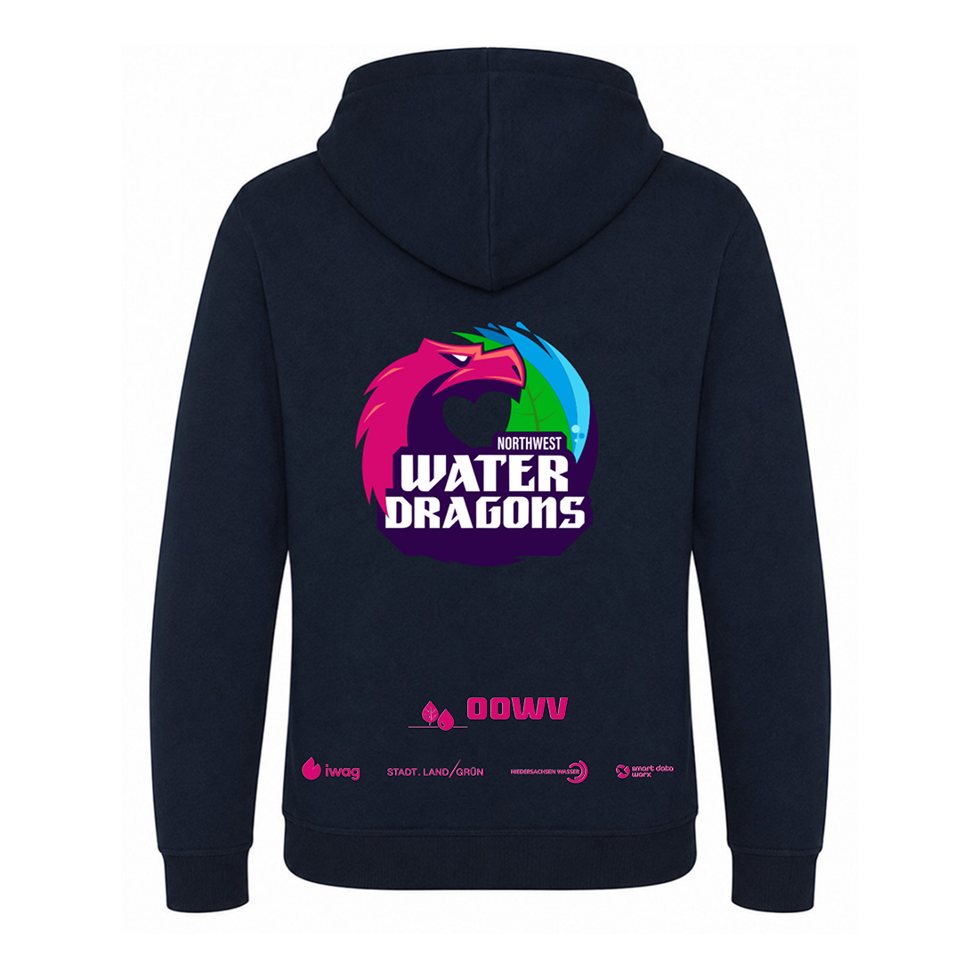 OOWV Hoodie Unisex Navy (JH101, Monogram:Pink)