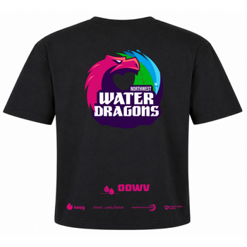 OOWV T-Shirt Damen Schwarz (NX7610, Monogram: Pink)