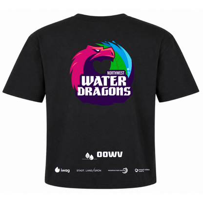 OOWV T-Shirt Damen Schwarz (NX7610, Monogram: Weiß)