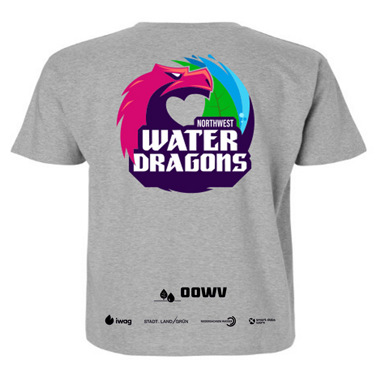 OOWV T-Shirt Damen Grau (NX7610, Monogram: Schwarz)