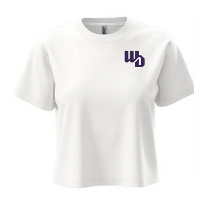 OOWV T-Shirt Damen Weiß (NX7610, Monogram: Lila)