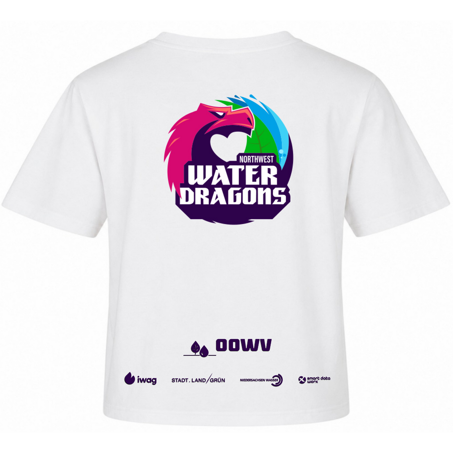 OOWV T-Shirt Damen Weiß (NX7610, Monogram: Lila)
