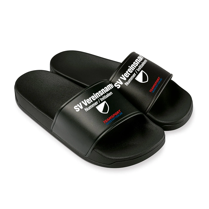 TSA Badelatschen Design Schwarz