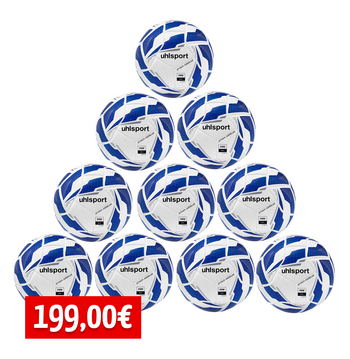 UHLSPORT 10er Ballpaket Attack Addglue 450g weiß/royal/blau Gr. 5