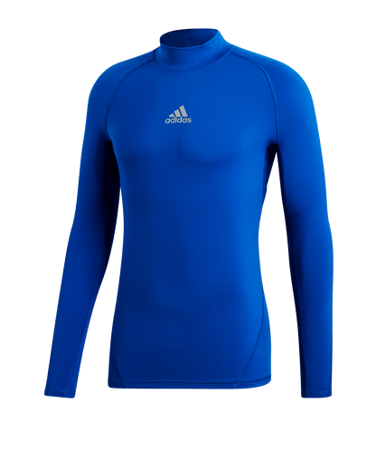 ADIDAS Alphaskin Mock Warm langarm Blau