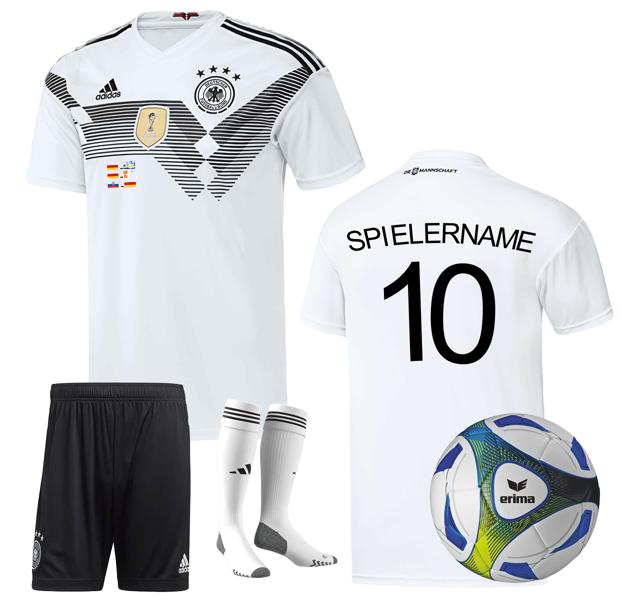 ADIDAS 3er-SET Erwachsene + Erima Fußball
