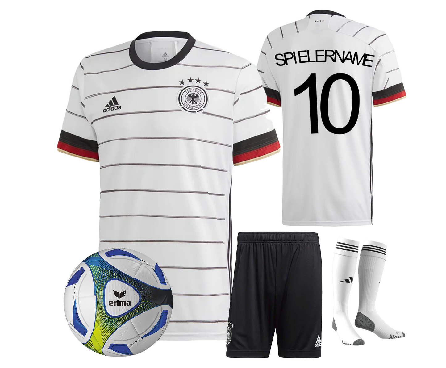 ADIDAS 3er-SET gestreift Erwachsene + Erima Fußball