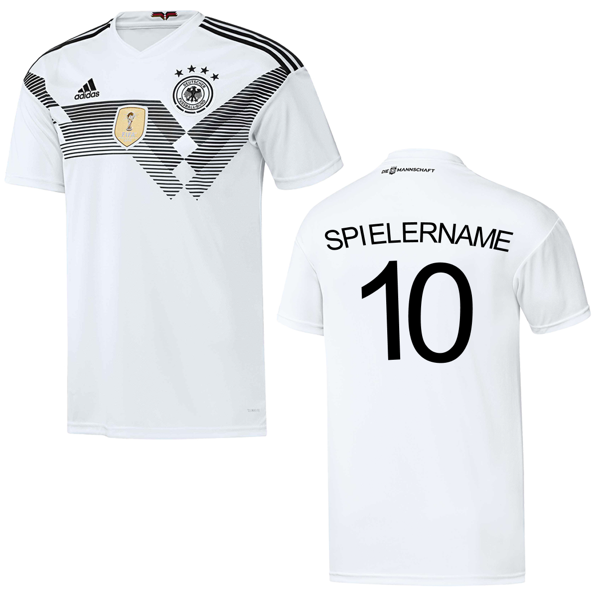 ADIDAS DFB Home Deutschland Heimtrikot Kind Weiß (optional mit WM-Vorrunden-Print)