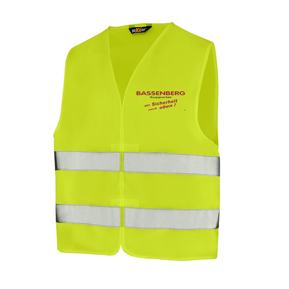 Bassenberg Supporter Warnschutz Weste warngelb (EN ISO 20471 4205)