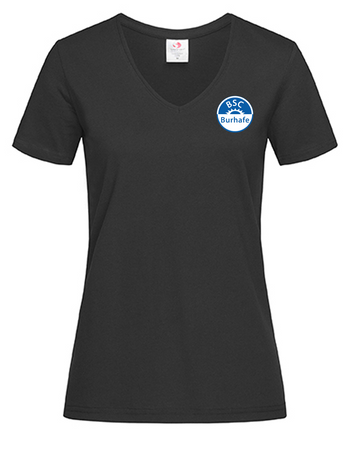 BSC Burhafe Fan - T-Shirt V-Ausschnitt Damen schwarz