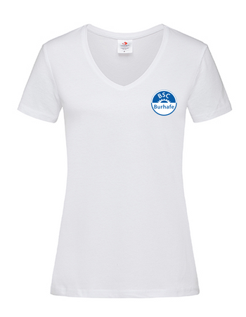 BSC Burhafe Fan - T-Shirt V-Ausschnitt Damen weiß